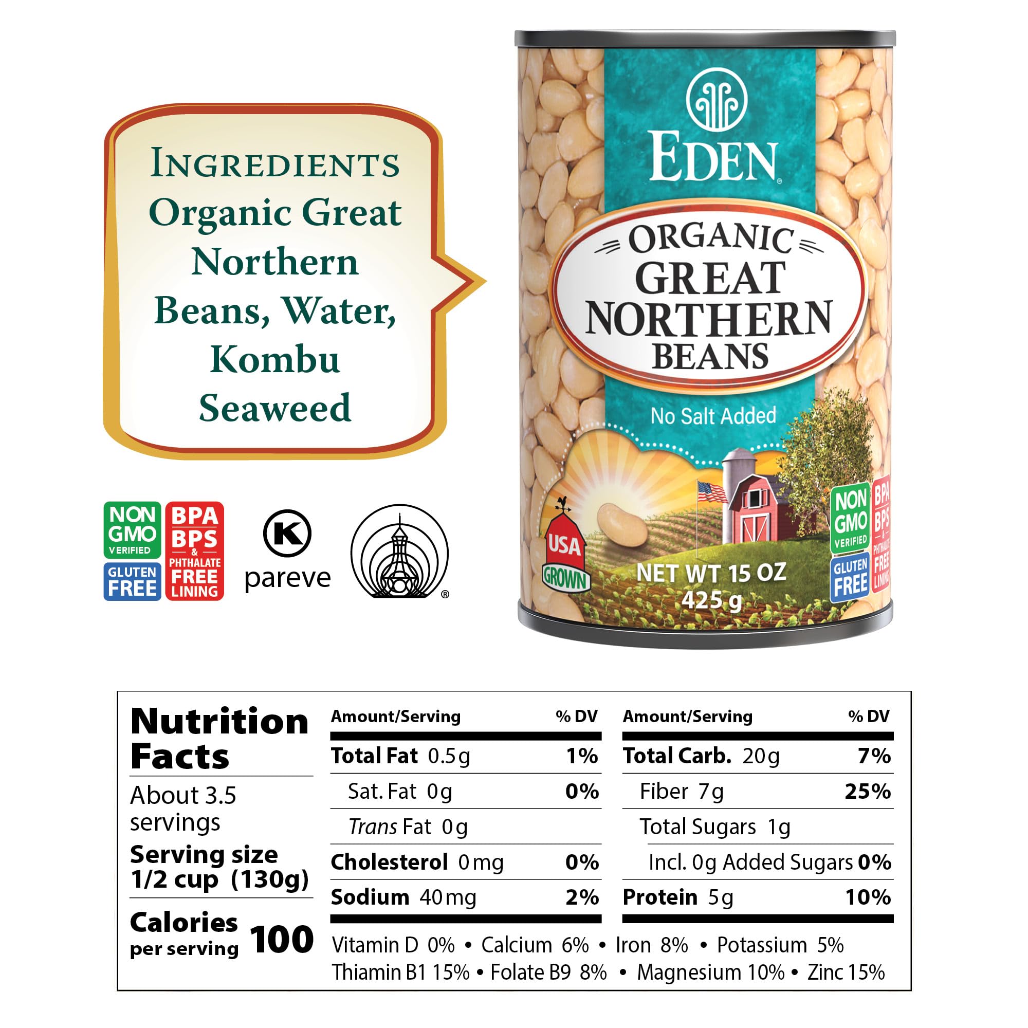close-up of Eden Organic bean texture highlighting smoothness and cook-ready quality