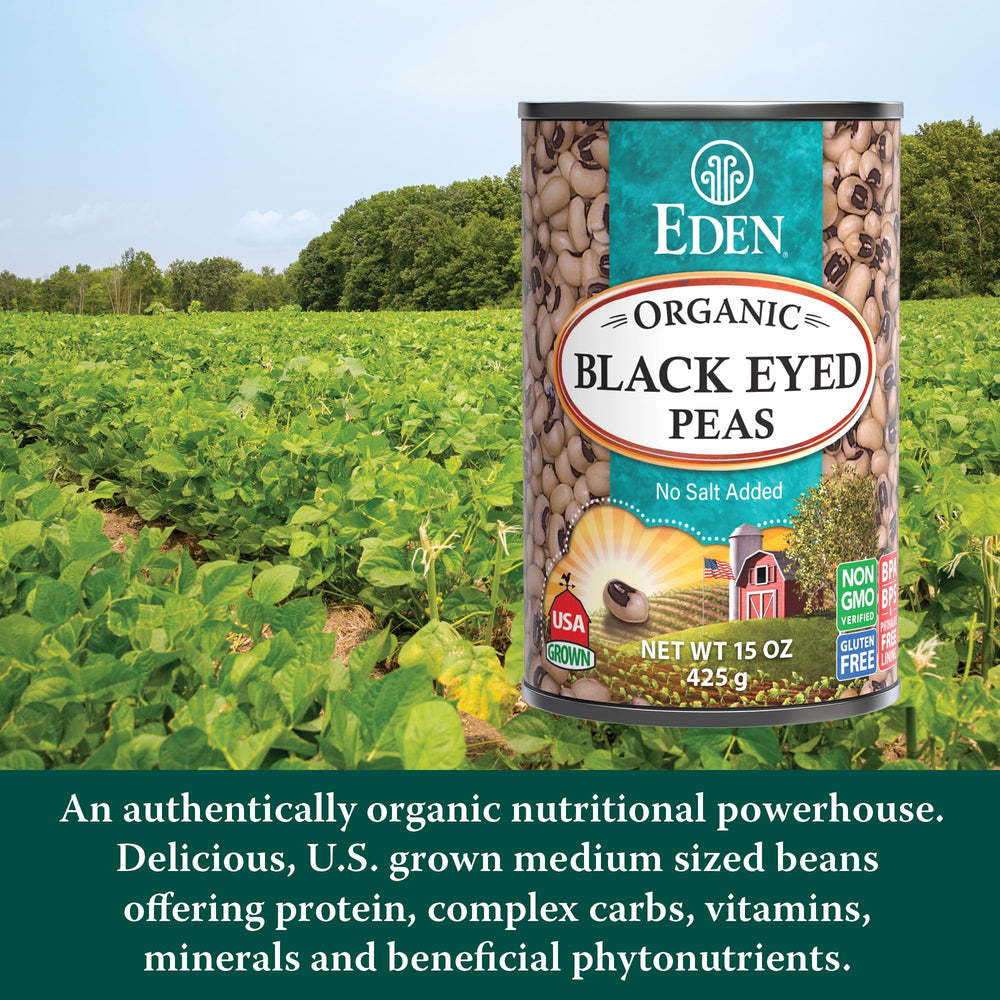 CREATION AND MAINTENANCE OF PURITY IN FOOD open can with black eyed peas showing ready-to-use convenience