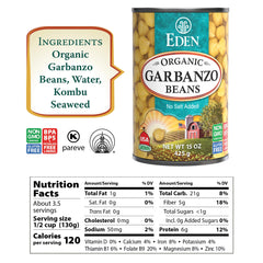 Eden Organic label close-up highlighting organic and non‑GMO claims