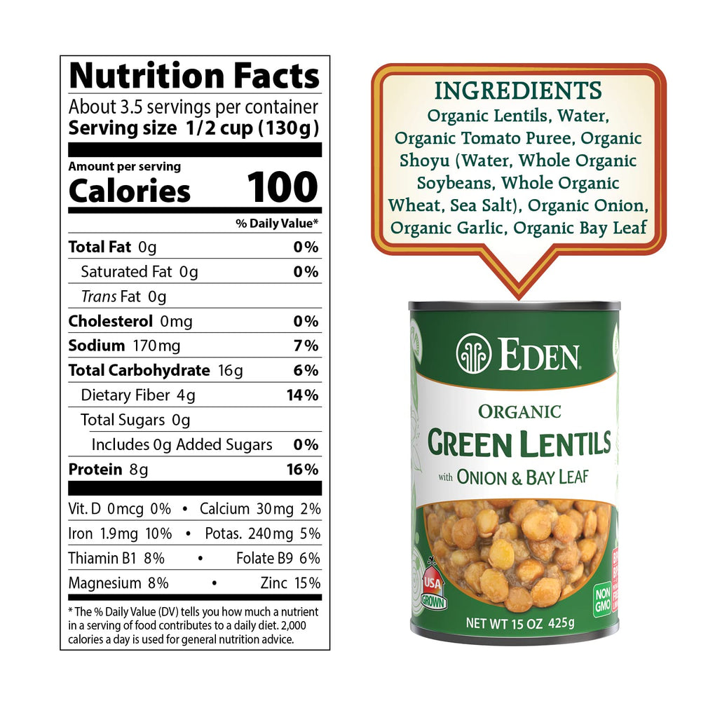 Eden Organic can top view with pull-tab illustrating convenience and heat-and-serve use