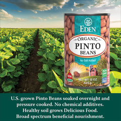 Eden Organic close-up of bean texture showing tender, whole pinto beans