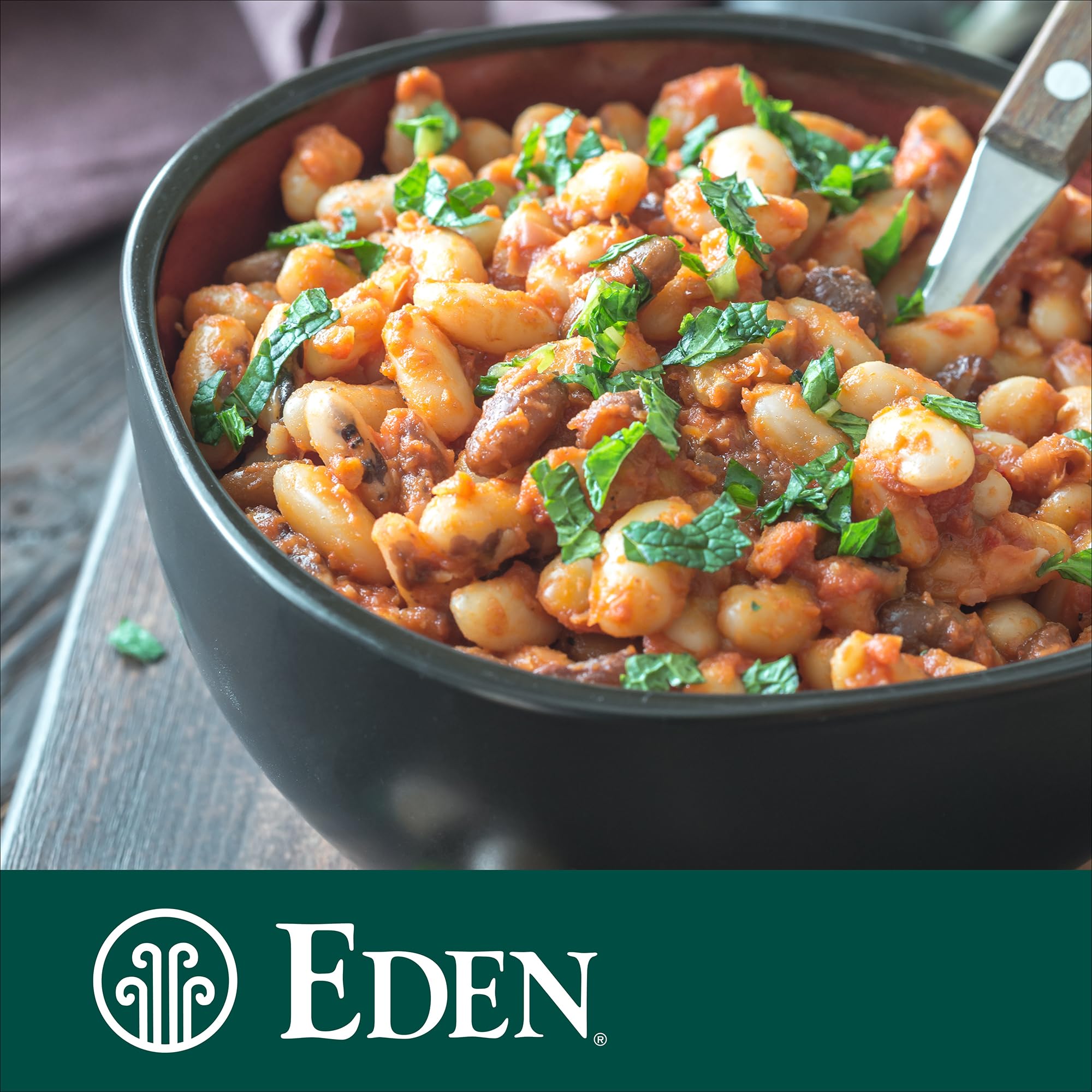 Eden Organic label close-up highlighting kosher and non-GMO certifications