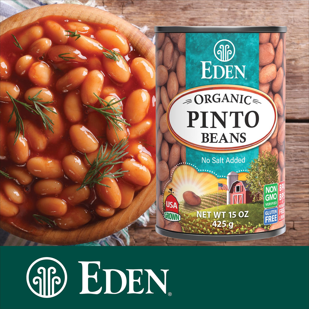Eden Organic can held in hand to show scale and single-serve portion size