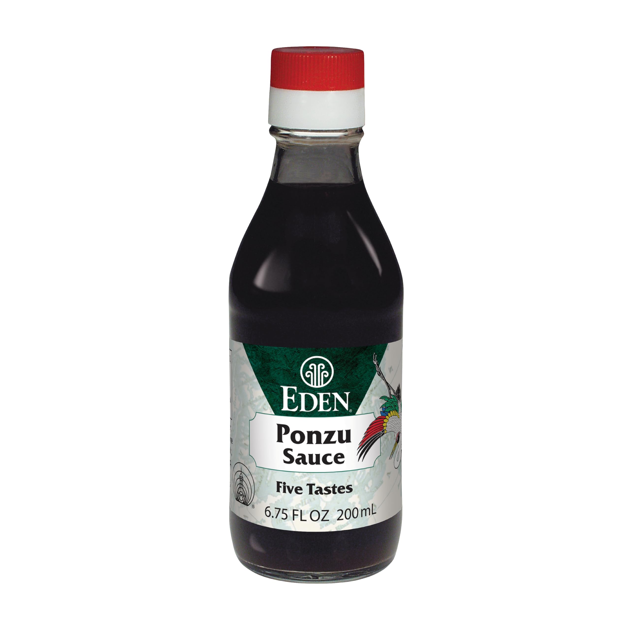 Eden ponzu front bottle showing glass packaging and premium label benefit