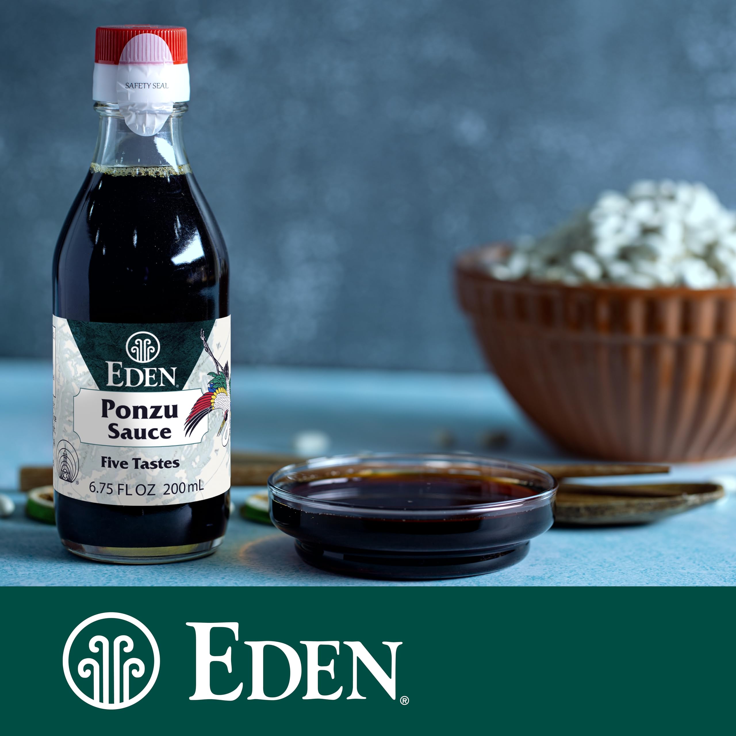 Eden ponzu drizzled over grilled fish enhancing savory citrus benefit