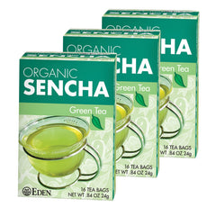 CREATION AND MAINTENANCE OF PURITY IN FOOD eden sencha front box shows organic labeling and contents