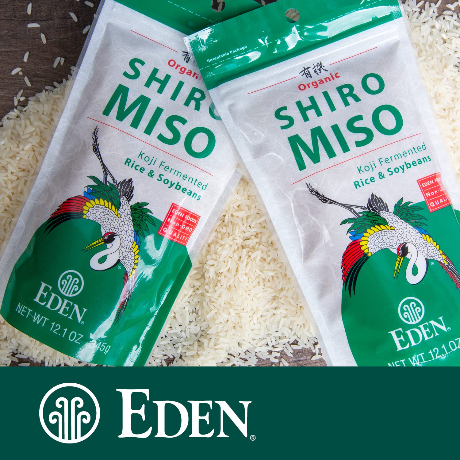 Opened jar of Eden Shiro miso revealing pale color and fresh fermentation quality