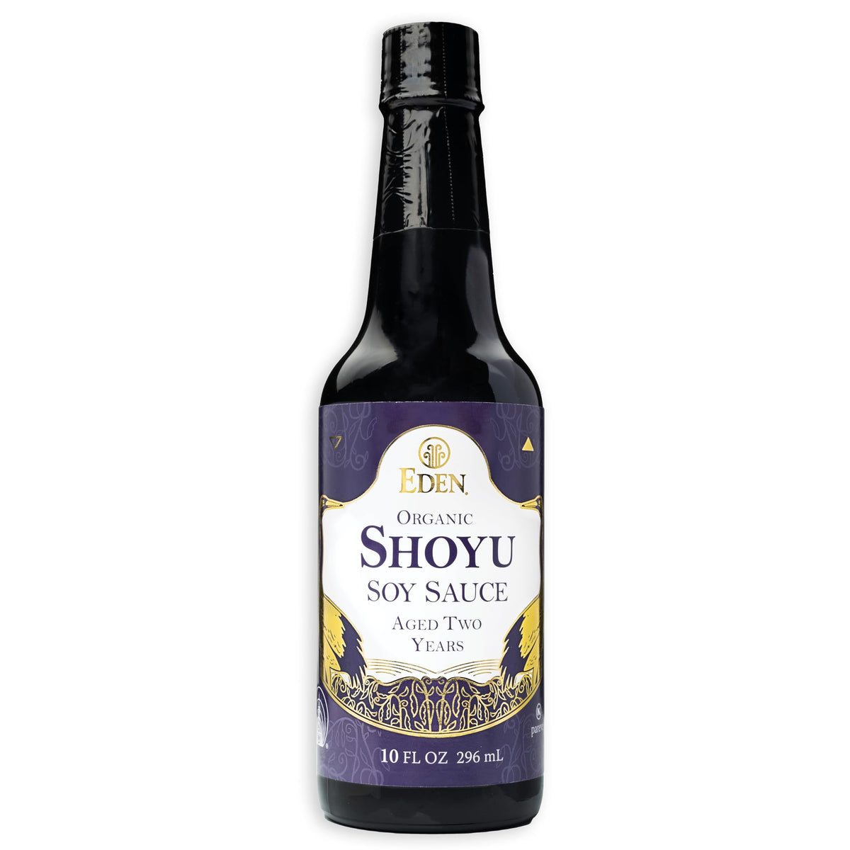 Eden Organic Shoyu front bottle showing label and volume for authentic flavor