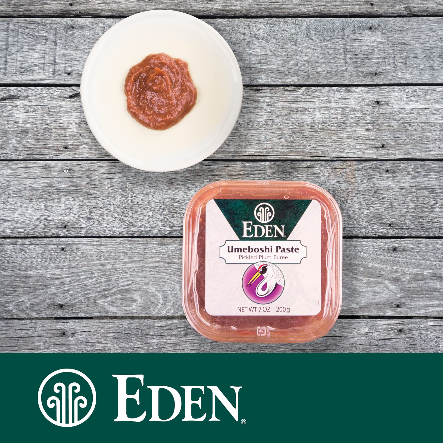 Eden umeboshi used inside sushi roll, adds tart savory balance to rice
