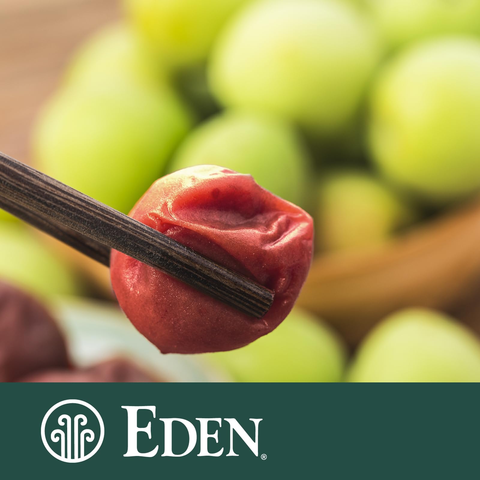 Label close-up indicating Wakayama origin and Eden Foods purity advantage