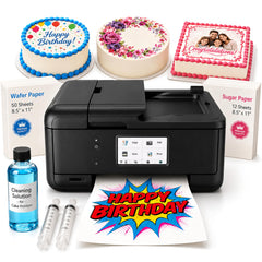 EdibleThingz printer front view showing touchscreen and paper tray for quick setup