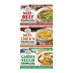 Edward & Sons front packaging showing three-flavor bouillon variety and benefits