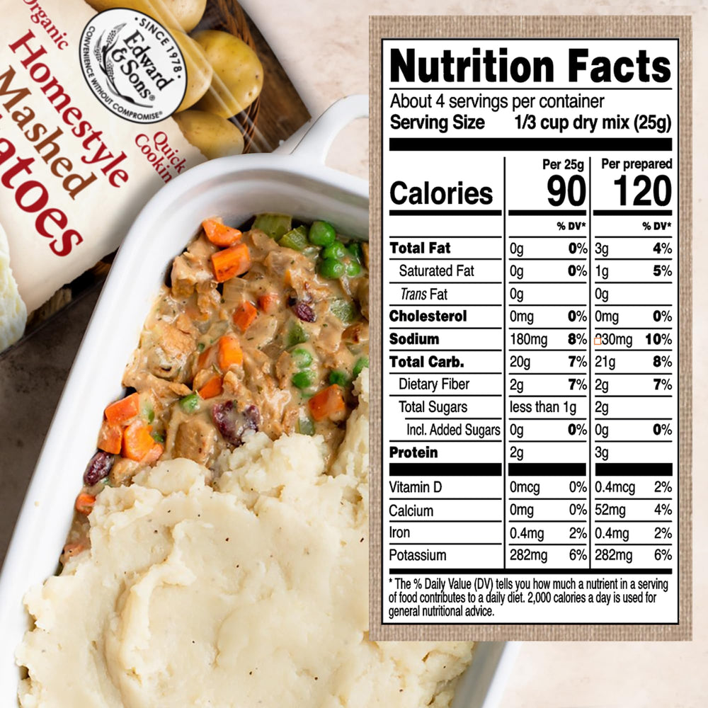 Edward & Sons prepared mashed potatoes in bowl ready to serve