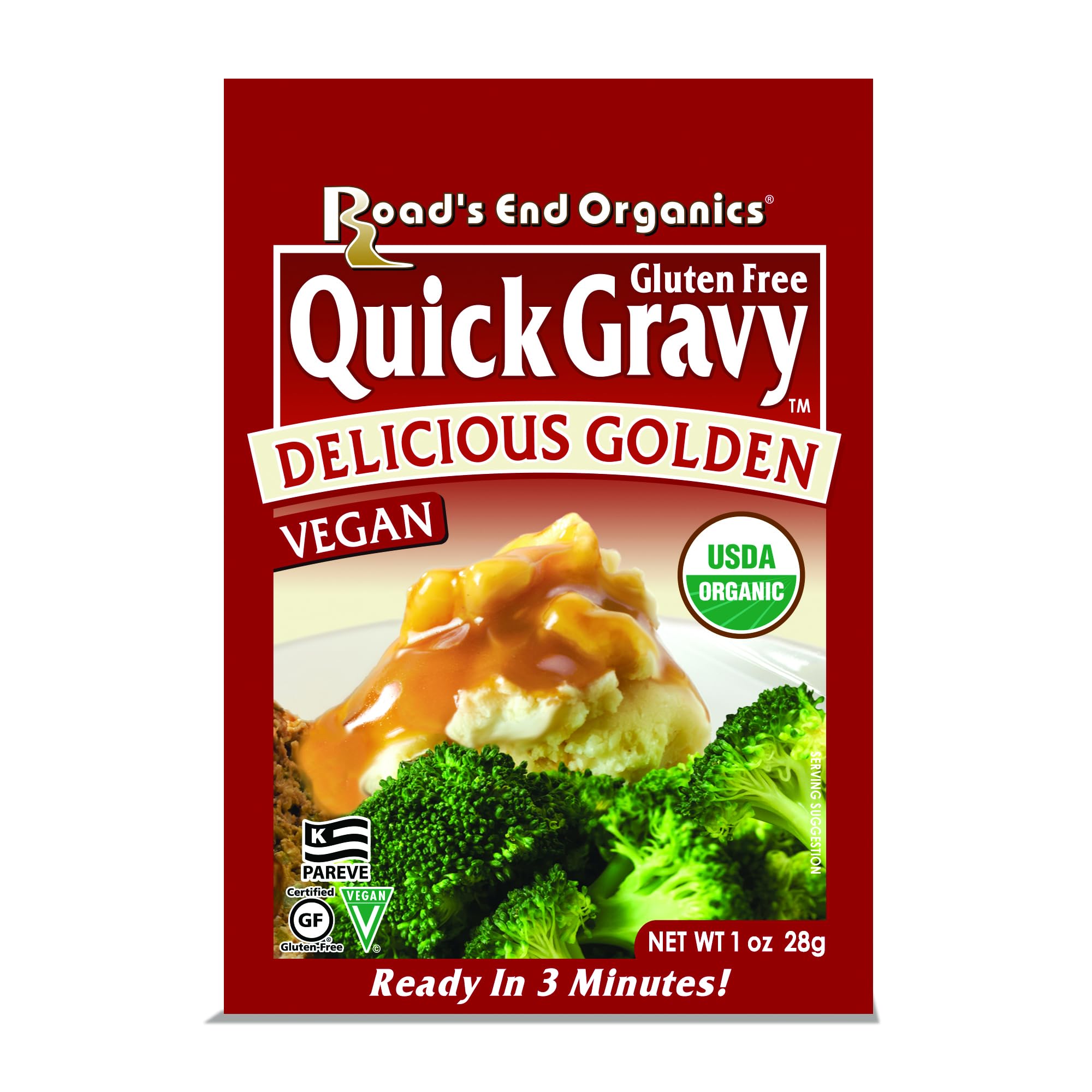 Edward & Sons front packaging showing organic gravy packets and convenience