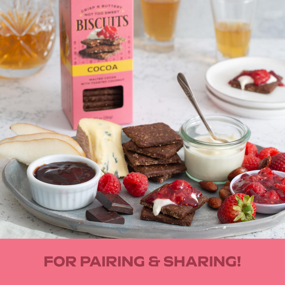 Effie's Homemade biscuits on a cheese board pairing with aged cheeses