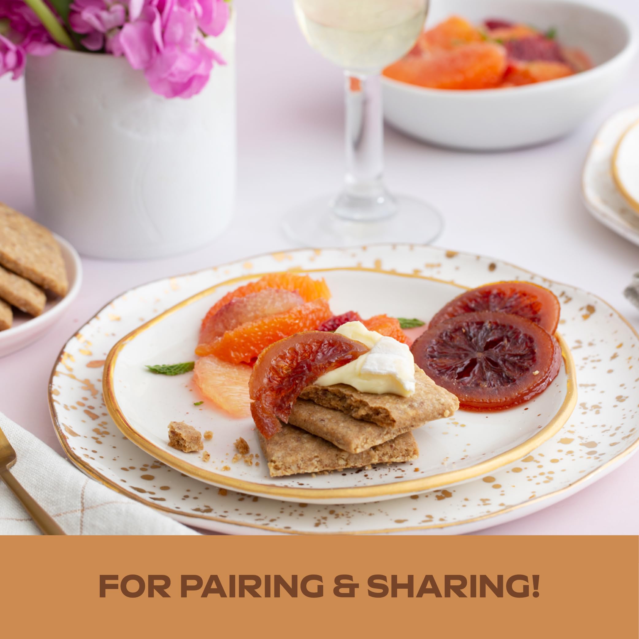 Effie's Homemade biscuits on a cheese board with cheeses for elegant pairing