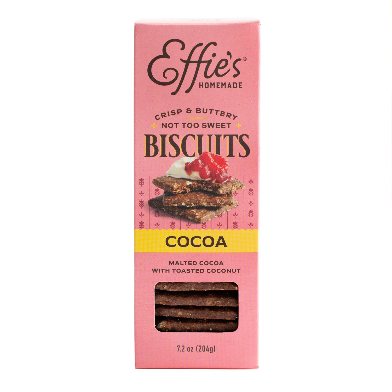 Effie's Homemade front packaging showing product and buttery oat appeal