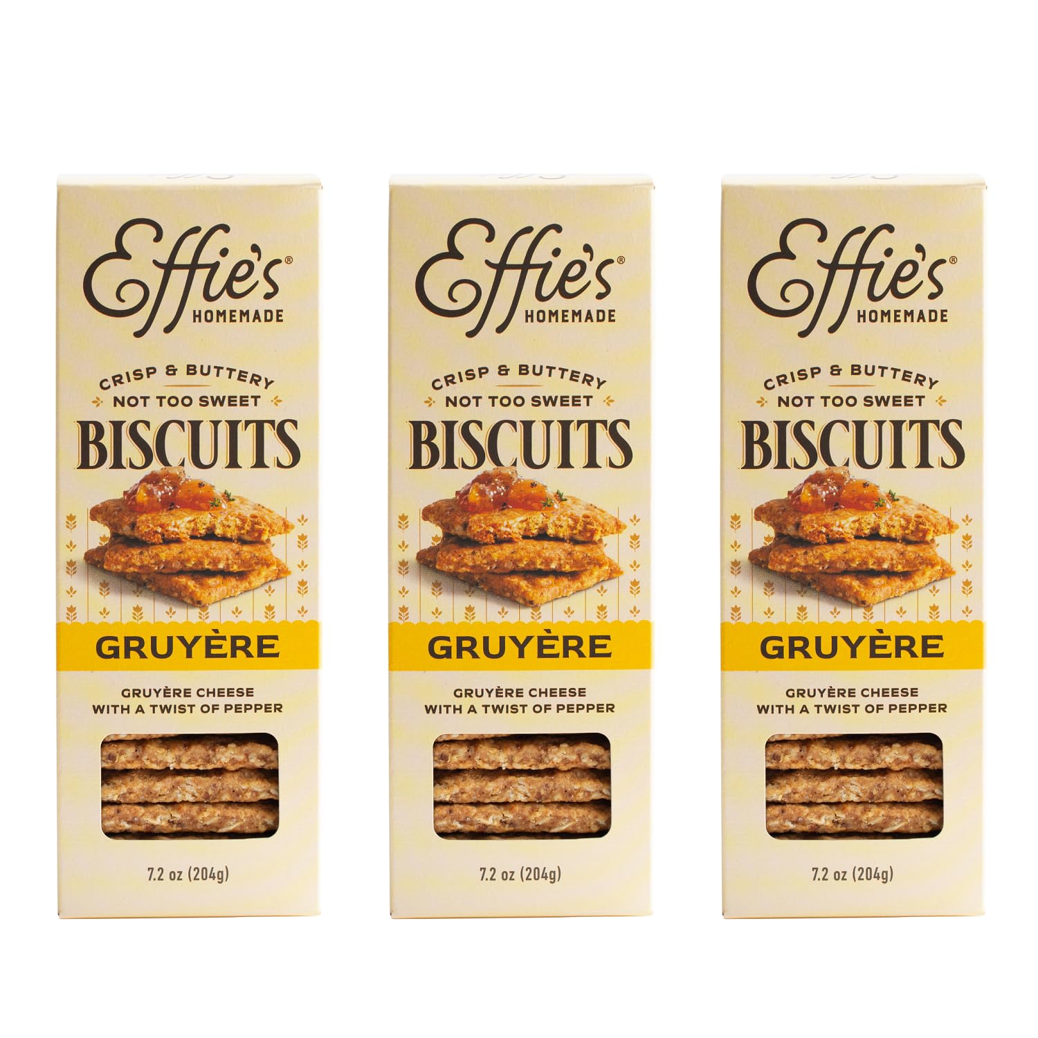 Effie's Homemade front packaging showing three-pack and product branding, ideal for gifting