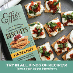 Effie's Homemade single biscuit close-up showing crisp texture benefit