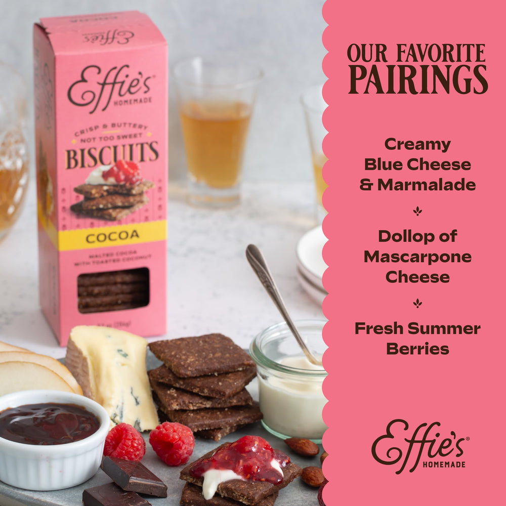 Effie's Homemade oatcakes stacked to show size and hearty whole-grain appeal
