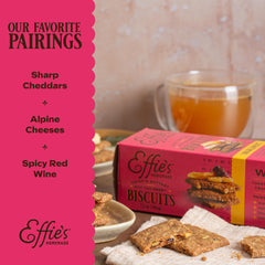 Effie's Homemade pecan biscuit detail showing nuts and toasty flavor contrast