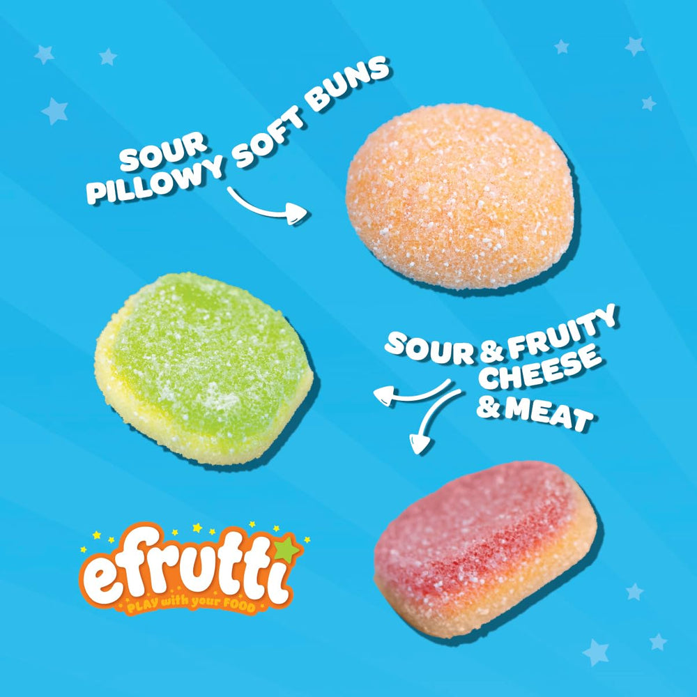 efrutti close-up of three gummy layers highlighting texture