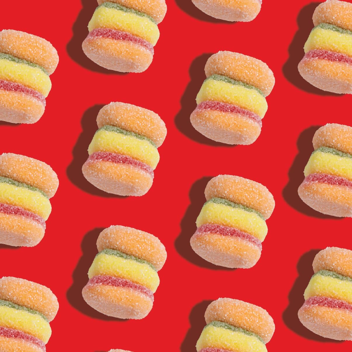 efrutti gummy beside hand to show scale and portion size