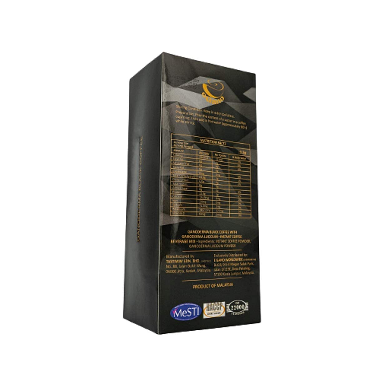 eGano brewed coffee in cup top view emphasizing deep aroma