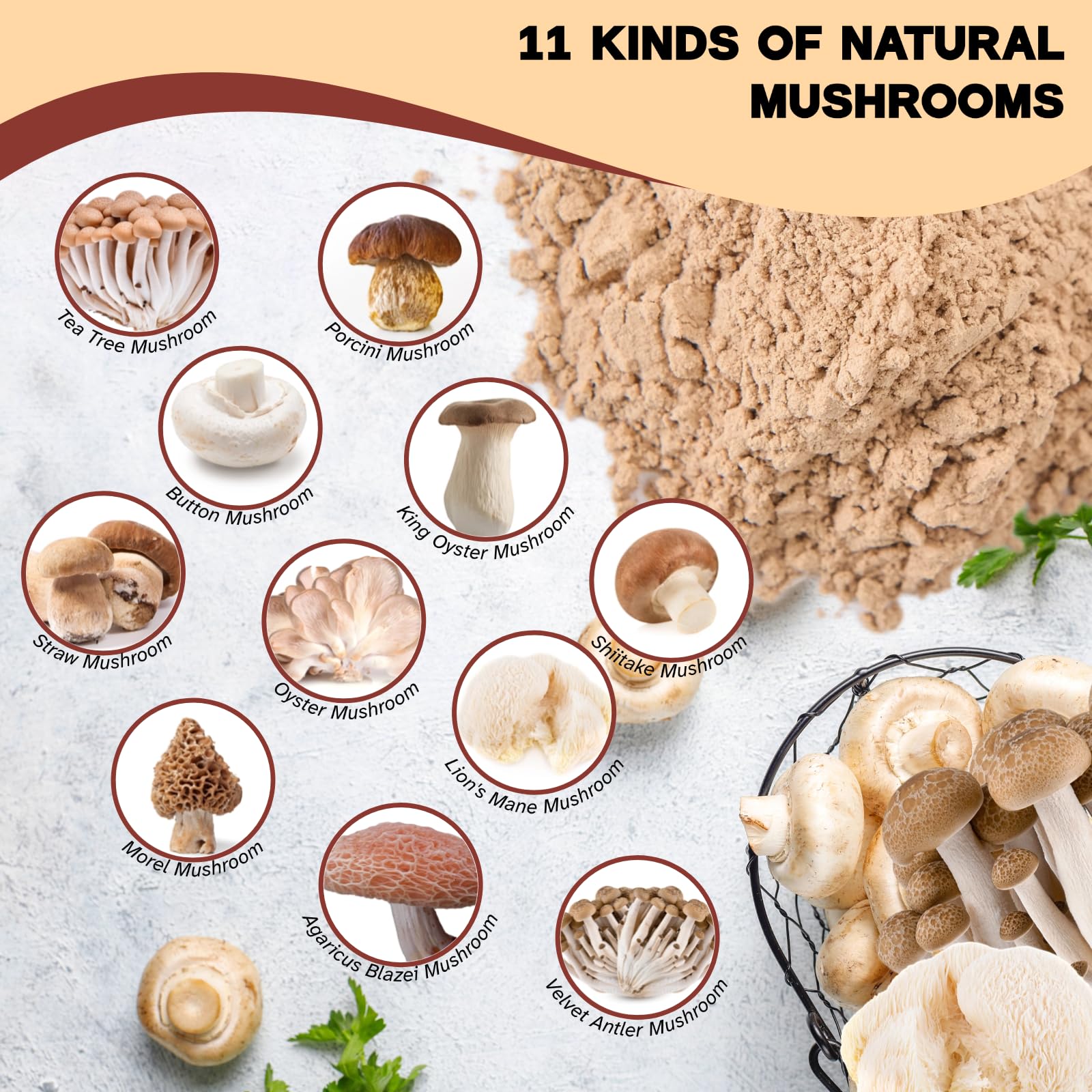 Egcina label and ingredients list clear view, assures 11-variety blend