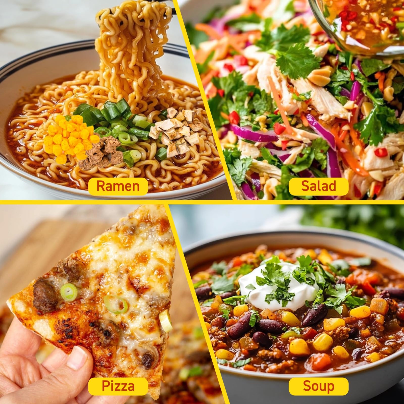 Egcina ramen bowl in kitchen setting, suggests easy home cooking and flavor upgrade