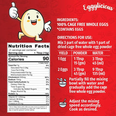 Eggylicious reconstituted omelet in pan showing fluffy texture and quick breakfast benefit