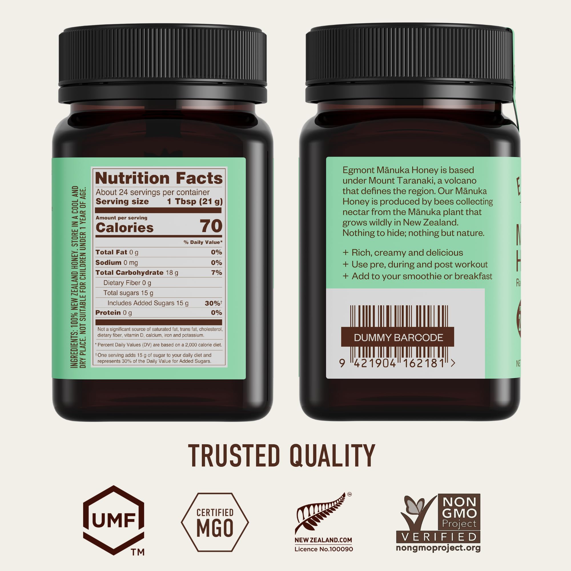 Close-up of Egmont Honey texture highlighting raw thickness and natural viscosity