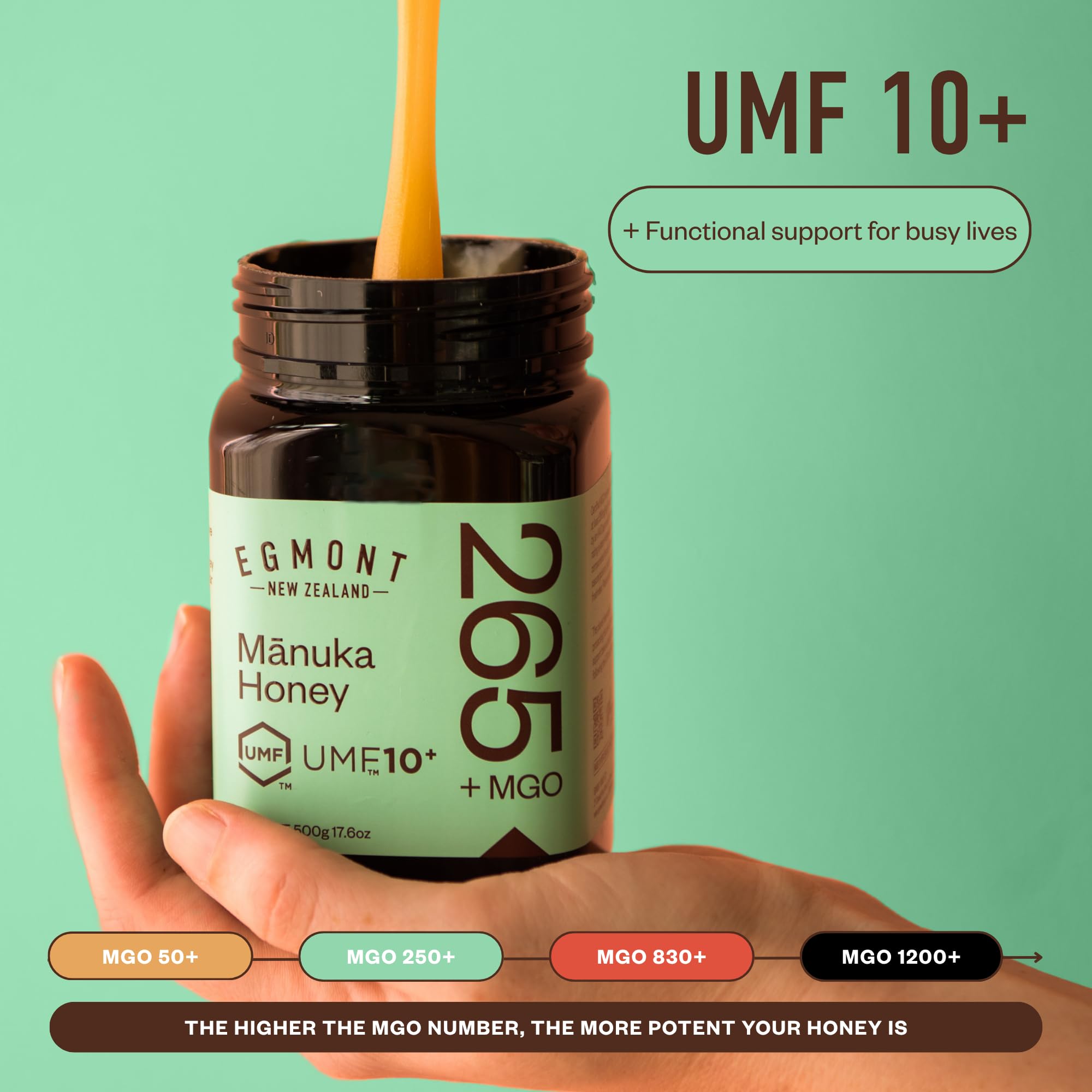 Egmont Honey jar label with certifications displaying traceability and lab tests