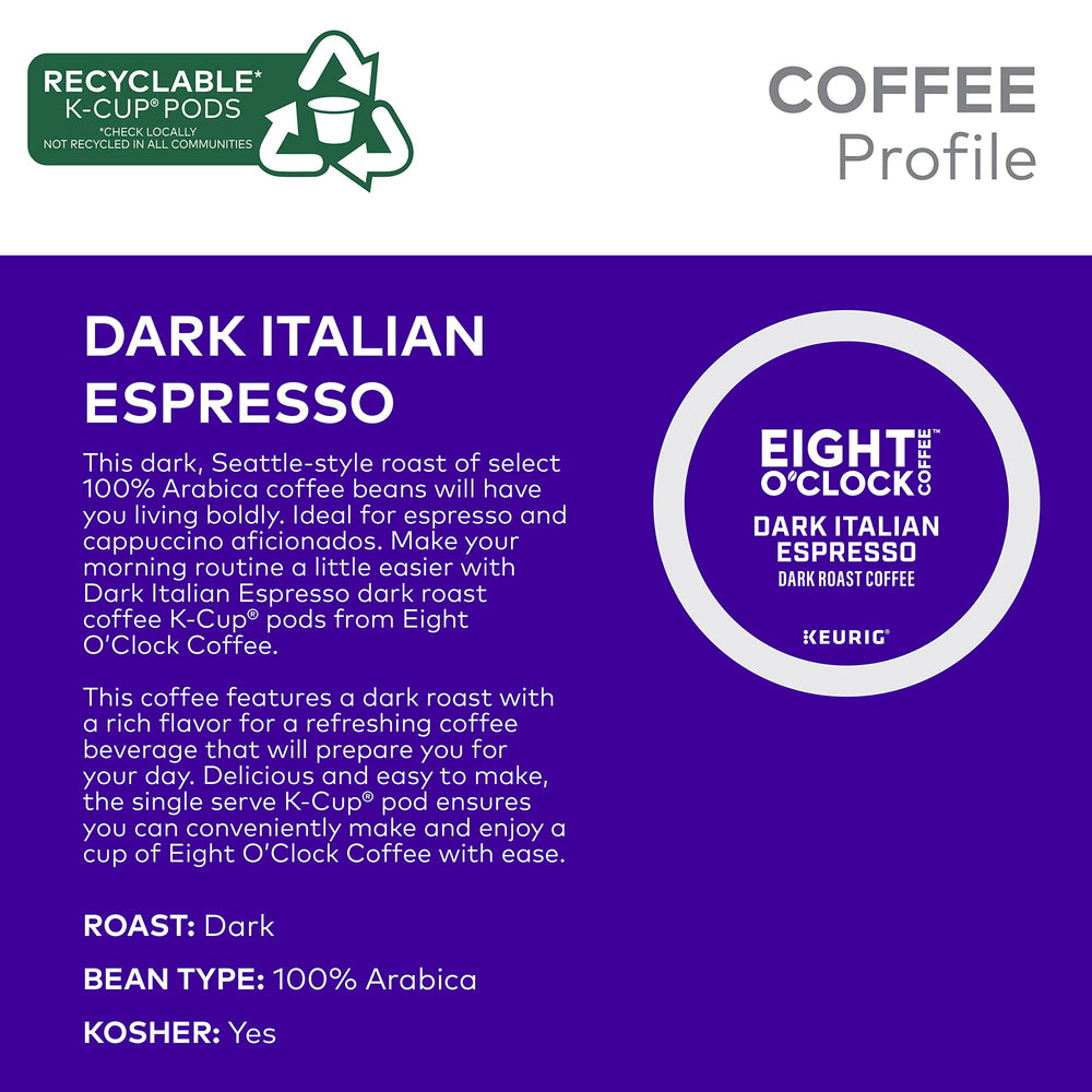 Brewed cup from Eight O'Clock Coffee showing rich crema and robust flavor benefit