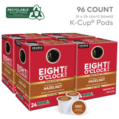 Close-up single Eight O'Clock Coffee pod highlighting seal and convenient single-serve benefit