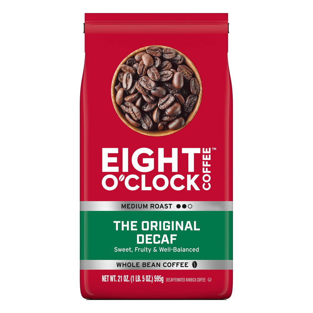 Eight O'Clock Coffee front packaging showing 21 ounce bag and brand