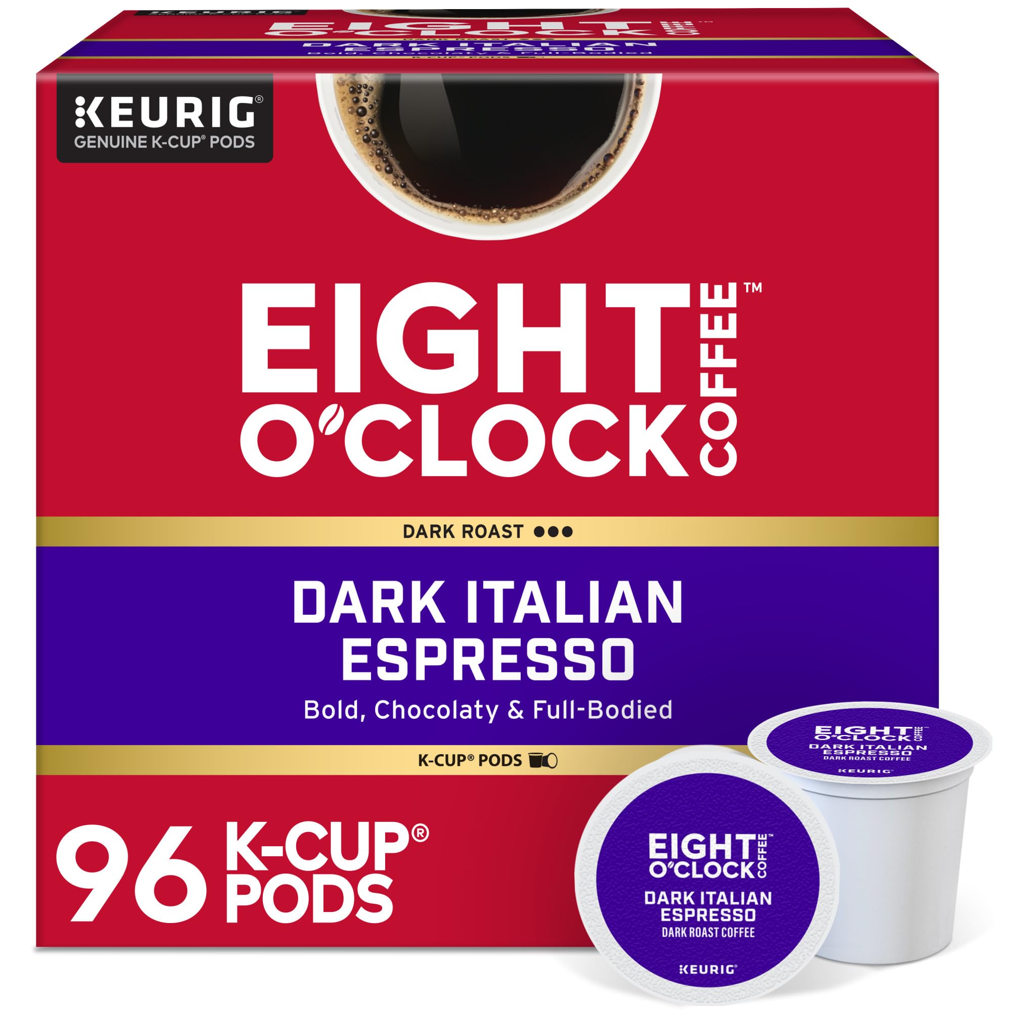 Eight O'Clock Coffee box front showing product and benefit of bold flavor