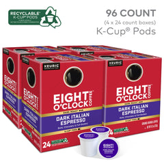 Eight O'Clock Coffee K-Cup pod close-up highlighting single-serve convenience