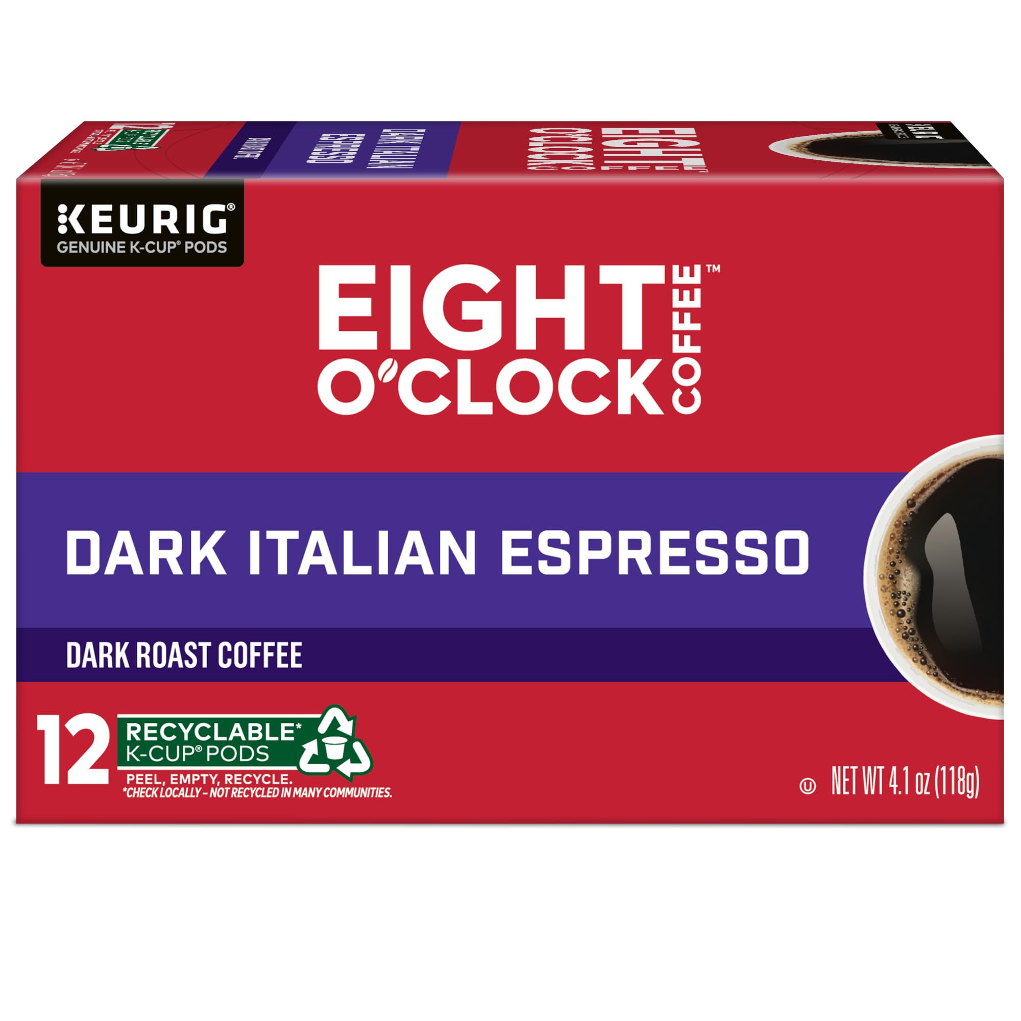 Eight O'Clock Coffee lifestyle kitchen scene with brewed cup and box for morning ritual