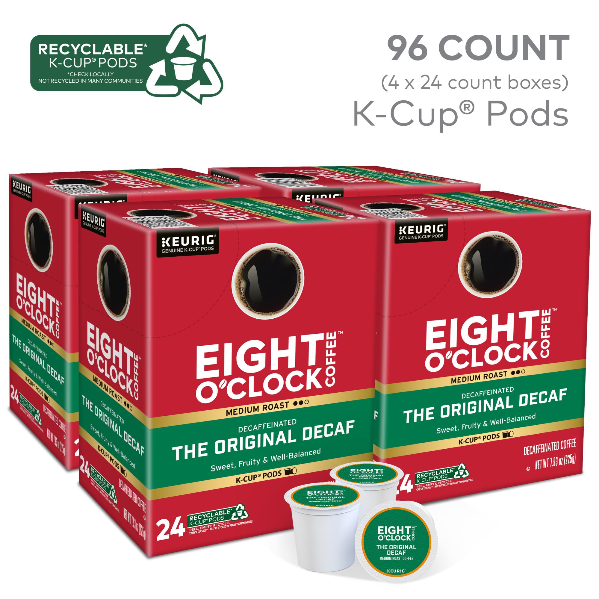Eight O'Clock single K-Cup top view showing pod design and easy use