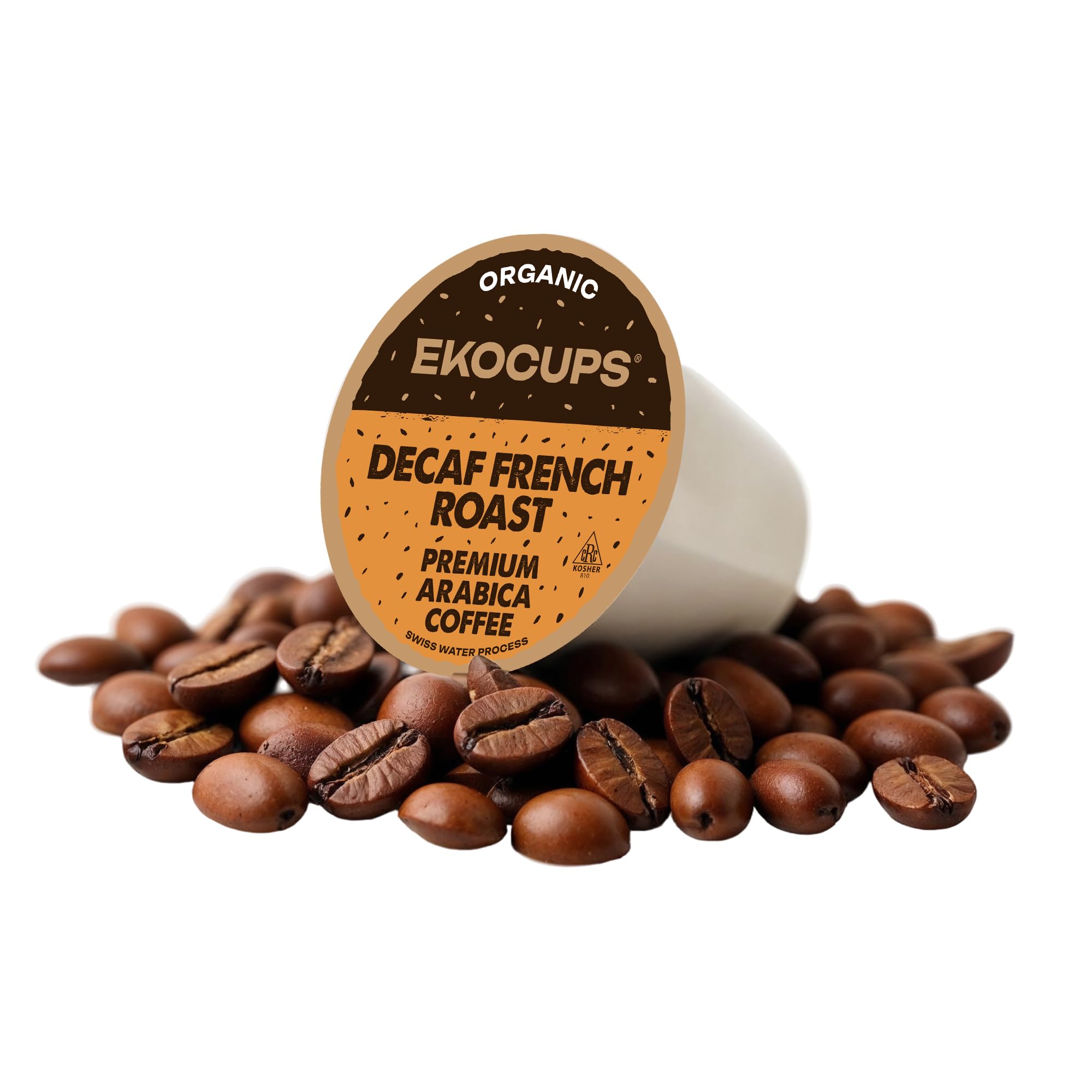 ekocups dark roast ground coffee texture in spoon, conveys rich aroma