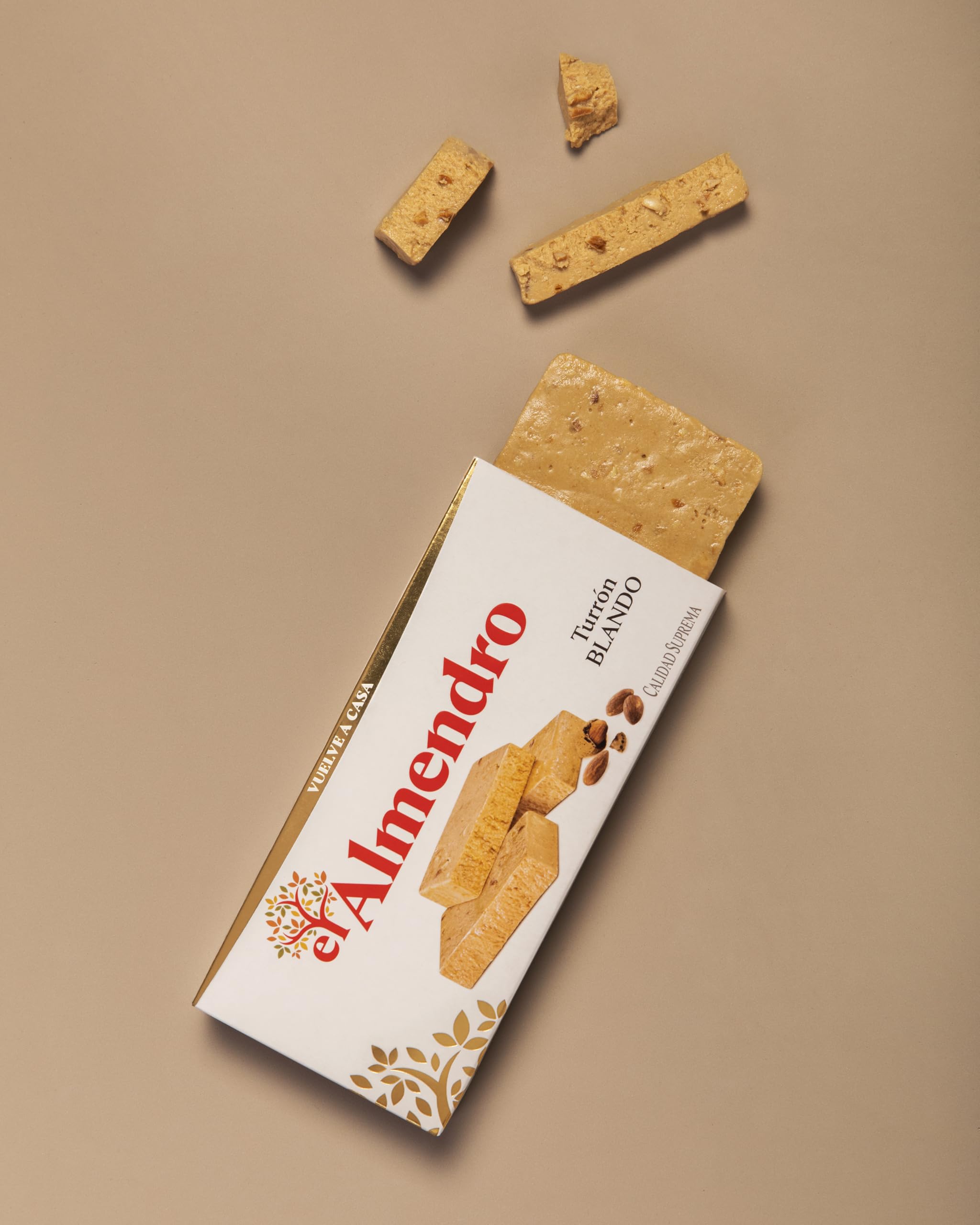 Close-up texture of El Almendro turron highlighting smoothness for recipes
