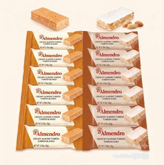 El Almendro front packaging showing variety pack and portioned bars for easy gifting