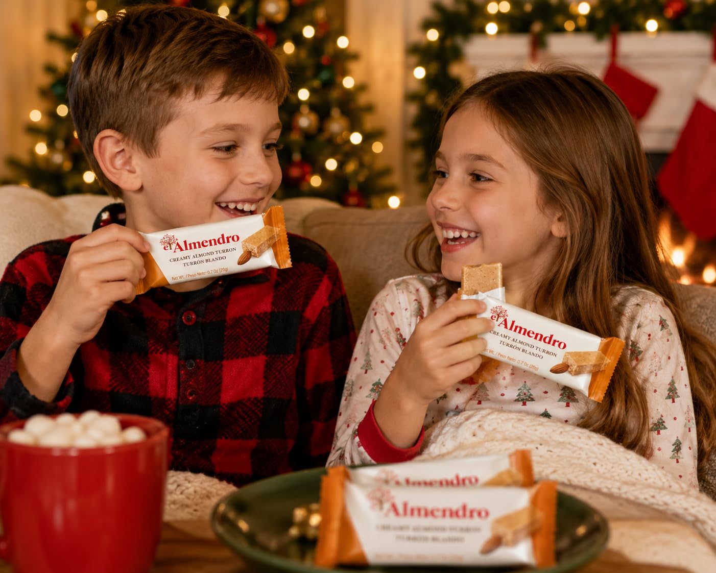 El Almendro packed in a gift basket conveying festive presentation and thoughtful gifting