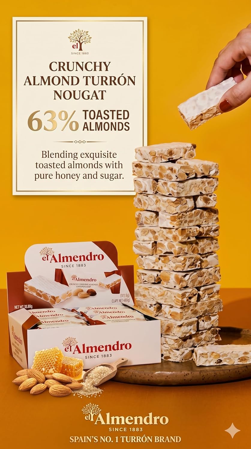 El Almendro individually wrapped bars laid out to highlight freshness and portability