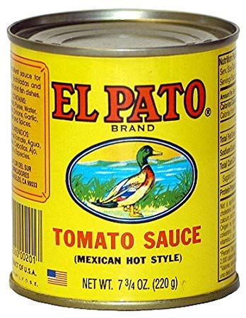 El Pato top view showing three distinct sauce colors for pairing