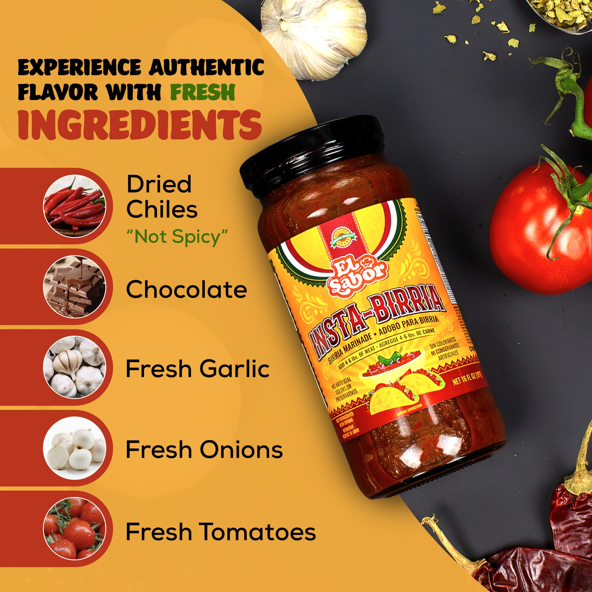 EL SABOR PRODUCTS close-up of dried chiles and spices highlighting bold flavor