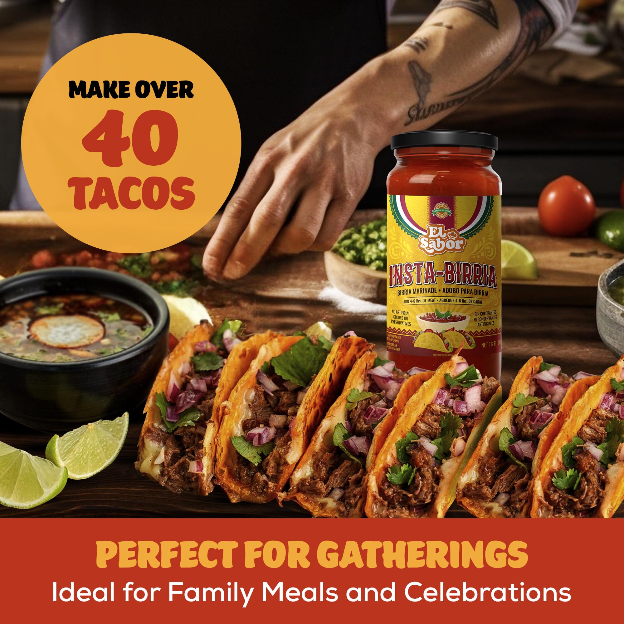 EL SABOR PRODUCTS plated quesabirrias demonstrating meltiness and serving suggestion