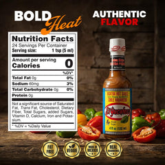 Close-up of El Yucateco label and cap highlighting authenticity and easy pour convenience