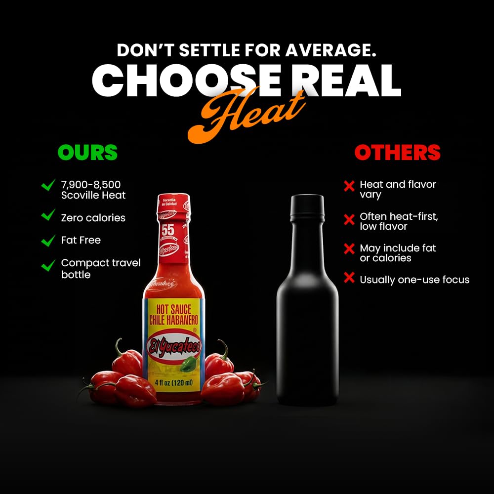 Two El Yucateco bottles side by side showing pack quantity and portable size